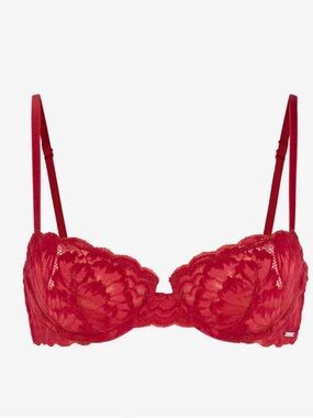 Savage X Fenty Red Lace Underwire Balconette Bra